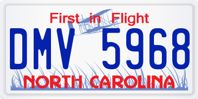 NC license plate DMV5968