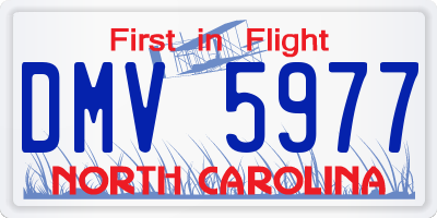 NC license plate DMV5977