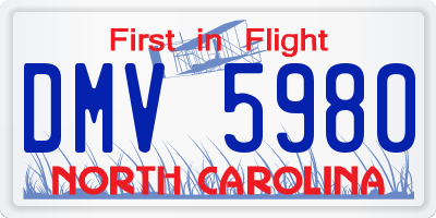 NC license plate DMV5980