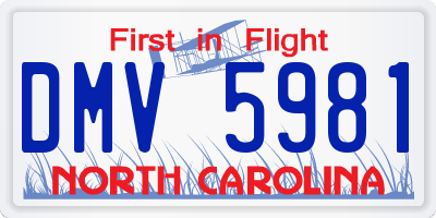 NC license plate DMV5981