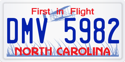 NC license plate DMV5982