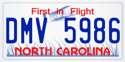 NC license plate DMV5986