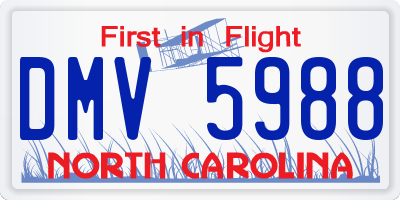 NC license plate DMV5988