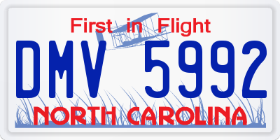 NC license plate DMV5992