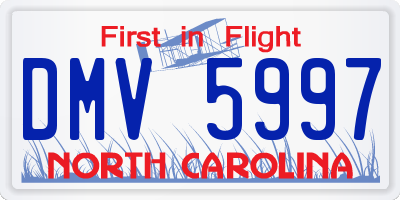 NC license plate DMV5997