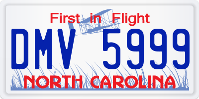 NC license plate DMV5999