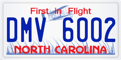 NC license plate DMV6002