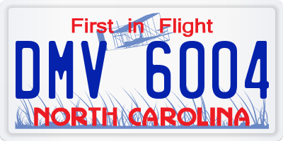 NC license plate DMV6004