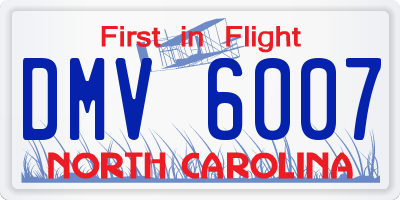 NC license plate DMV6007