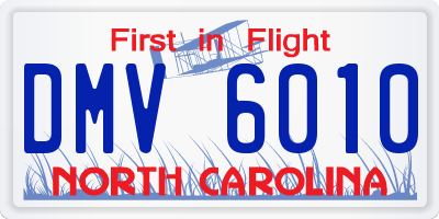 NC license plate DMV6010