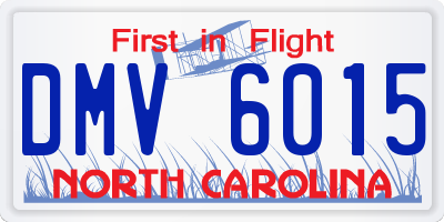 NC license plate DMV6015