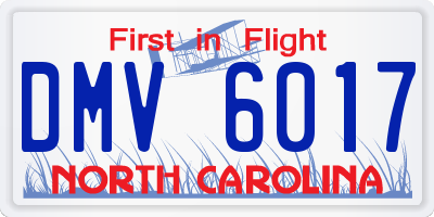 NC license plate DMV6017