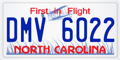 NC license plate DMV6022