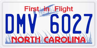 NC license plate DMV6027