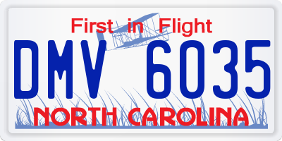 NC license plate DMV6035