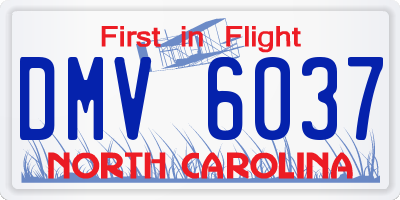 NC license plate DMV6037