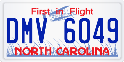 NC license plate DMV6049