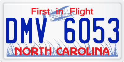 NC license plate DMV6053