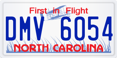 NC license plate DMV6054