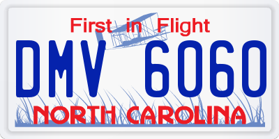 NC license plate DMV6060