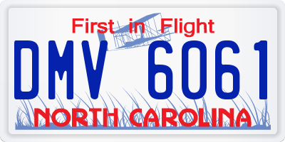 NC license plate DMV6061