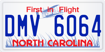 NC license plate DMV6064