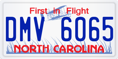 NC license plate DMV6065