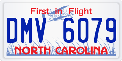 NC license plate DMV6079