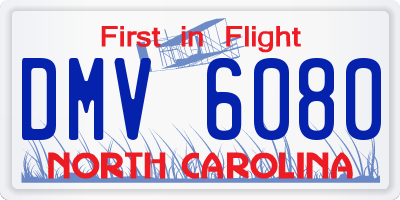 NC license plate DMV6080