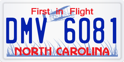 NC license plate DMV6081