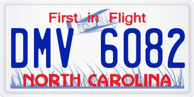 NC license plate DMV6082