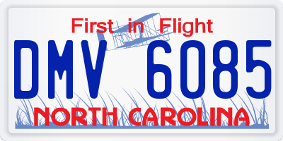 NC license plate DMV6085