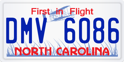 NC license plate DMV6086