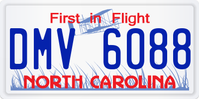 NC license plate DMV6088