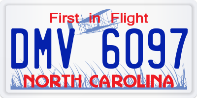 NC license plate DMV6097