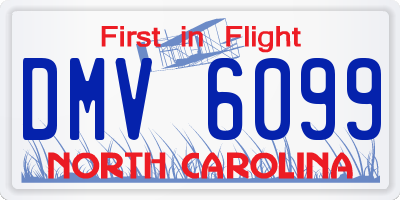 NC license plate DMV6099