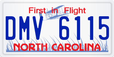 NC license plate DMV6115