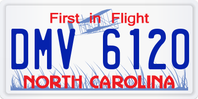 NC license plate DMV6120