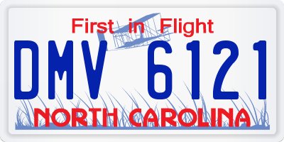 NC license plate DMV6121