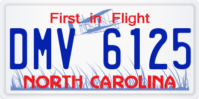 NC license plate DMV6125