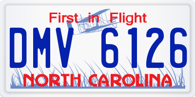 NC license plate DMV6126