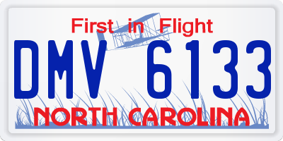 NC license plate DMV6133