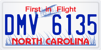 NC license plate DMV6135