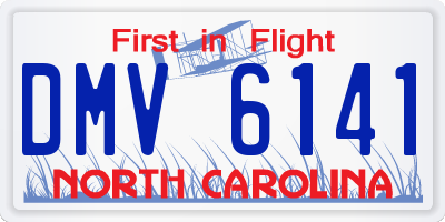 NC license plate DMV6141