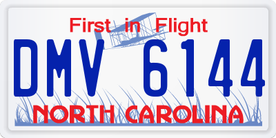 NC license plate DMV6144