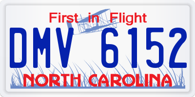 NC license plate DMV6152