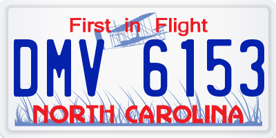 NC license plate DMV6153