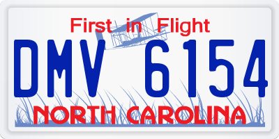 NC license plate DMV6154