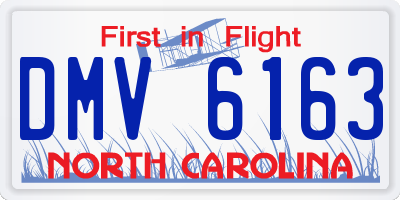 NC license plate DMV6163