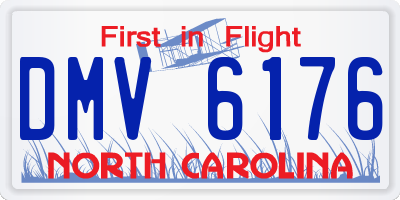 NC license plate DMV6176